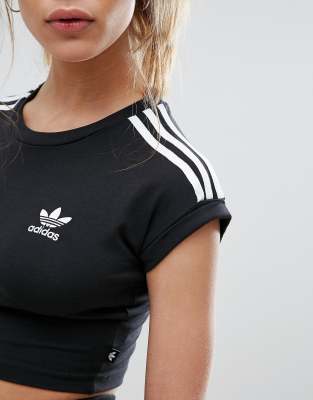 3 stripe crop top adidas