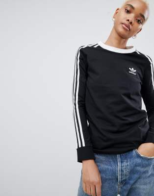 adidas original three stripe long sleeve t shirt