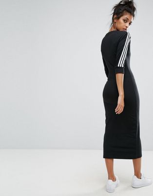 adidas 3 stripe midi skirt