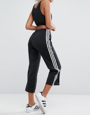 adidas originals adicolor three stripe flared pants in black