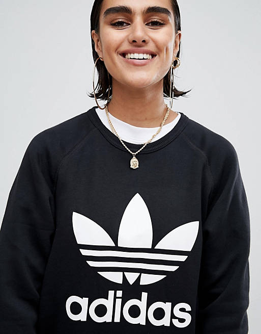 adidas Originals Black Trefoil Boyfriend Sweatshirt