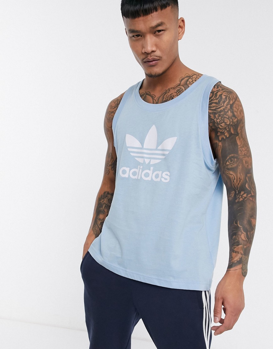Adidas Originals – blått linne med treklöverlogga