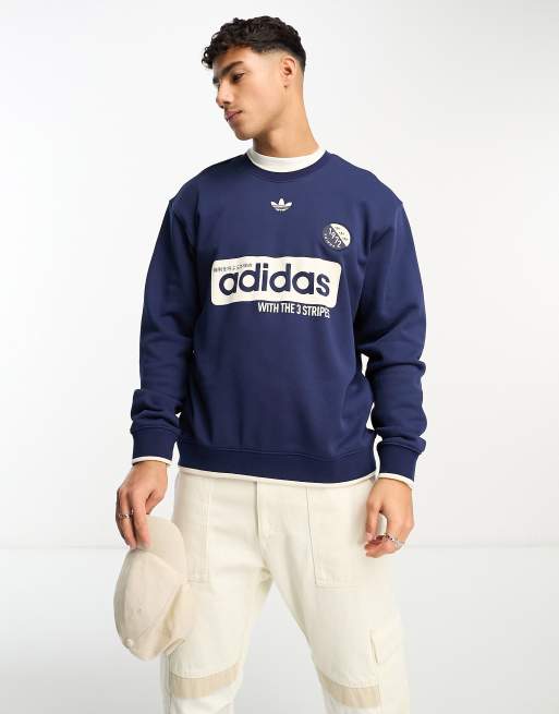 adidas Originals Bloke Pop chest box logo sweatshirt in navy