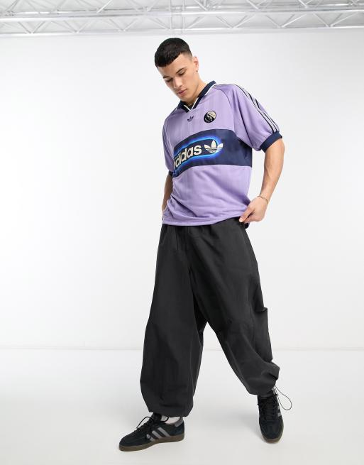 adidas Originals Bloke Pop retro football jersey in lilac