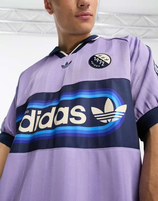 adidas Originals Bloke Pop retro football jersey in lilac