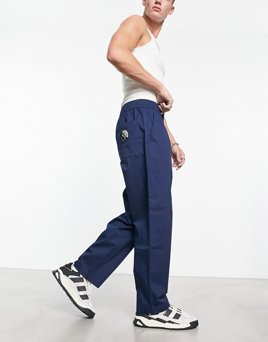 adidas Originals Bloke Pop slim fit trousers in navy - NAVY