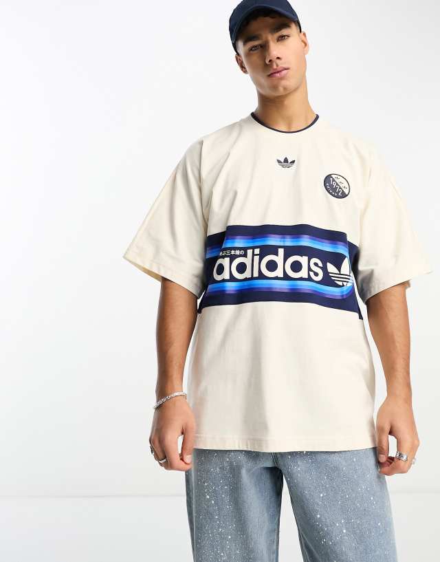 adidas Originals Bloke Pop T-shirt in off-white