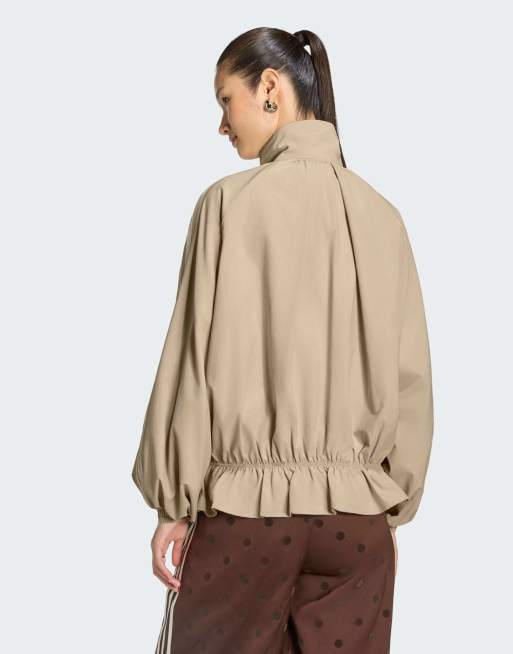 adidas Originals Blousy oversized track top in khaki three, 2 of 4