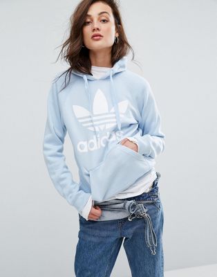 adidas light blue hoodie womens
