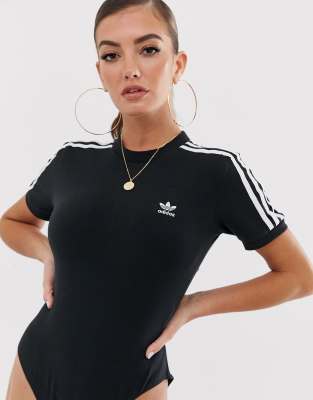 adidas Originals - Body nero a maniche corte con le tre strisce | ASOS