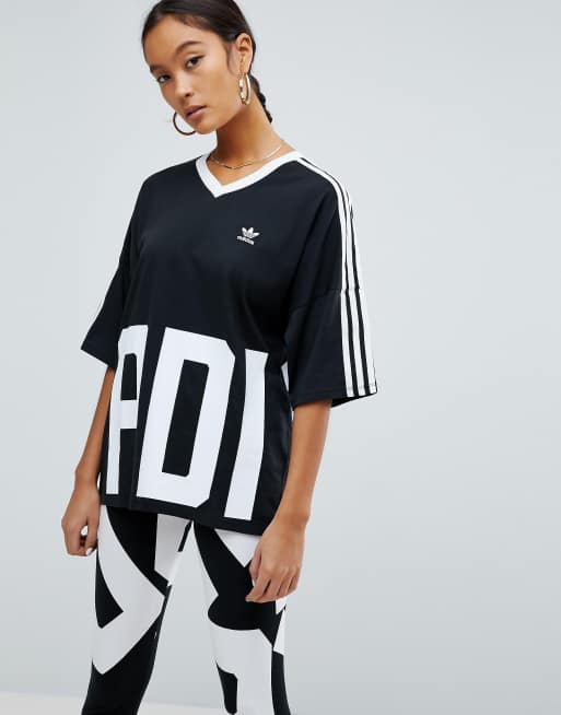 Adidas originals v neck t clearance shirt