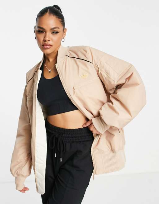 Adidas khaki hot sale bomber jacket