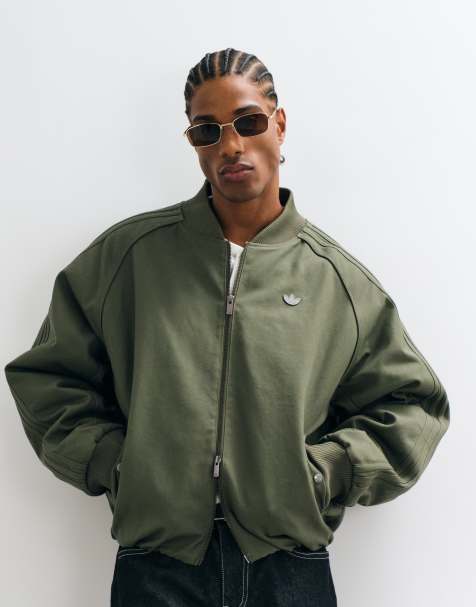 adidas Originals bomber jacket in dark khaki - view 1