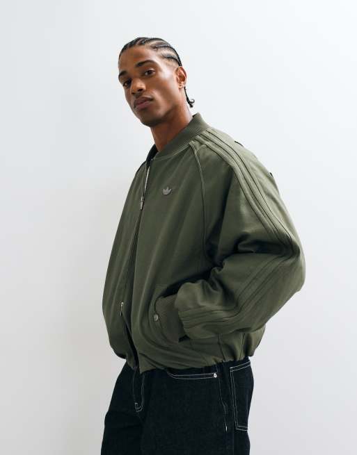 adidas Originals bomber jacket in dark khaki, 2 of 5