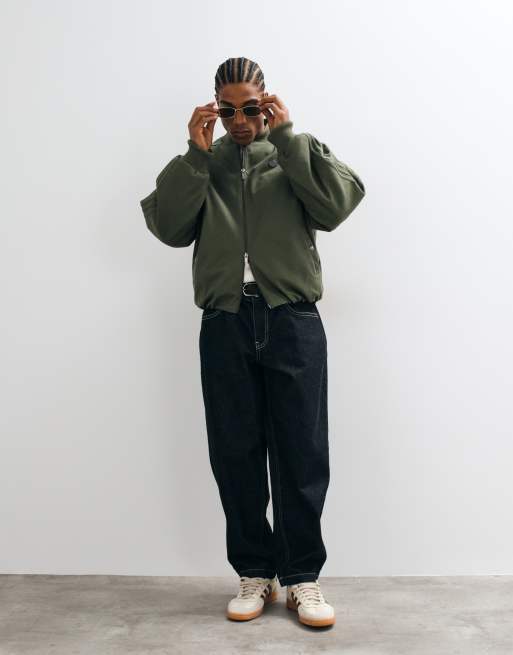 adidas Originals bomber jacket in dark khaki, 4 of 5