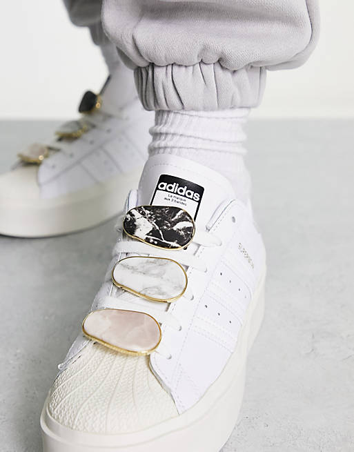 adidas Originals Bonega sneakers in white with removable lace clips | ASOS