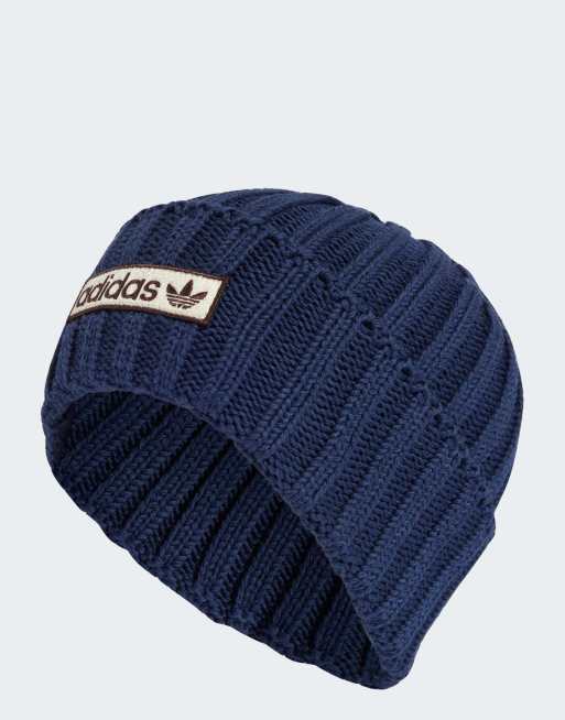 adidas Originals - Bonnet en maille épaisse - Indigo nuit et encre effet vieilli