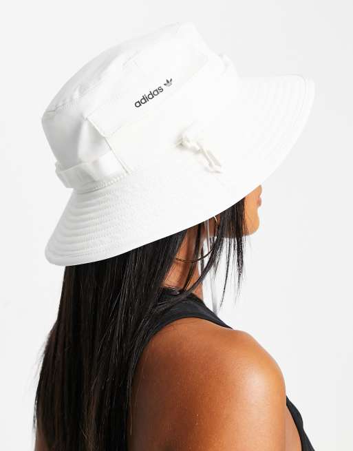 adidas Originals Boonie non-dyed bucket hat in white | ASOS