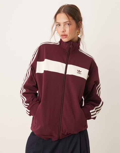 adidas Originals – Bordowa kurtka dresowa w stylu retro - view 1
