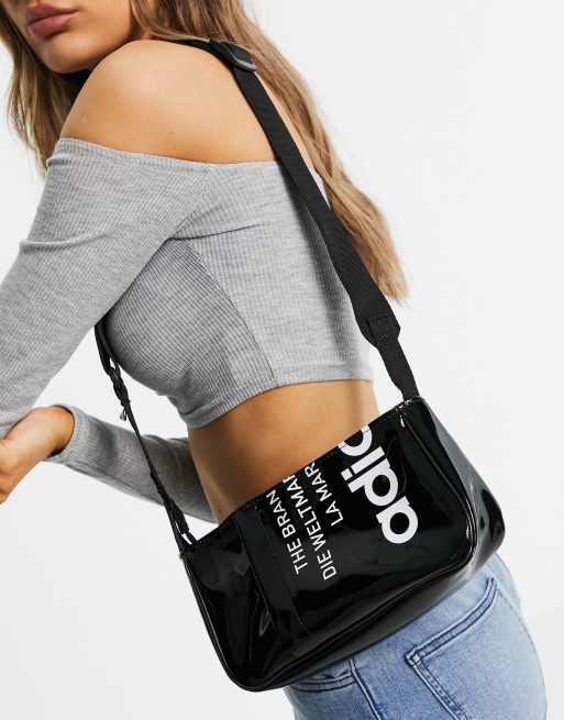 adidas Originals - Borsa con logo grande nera