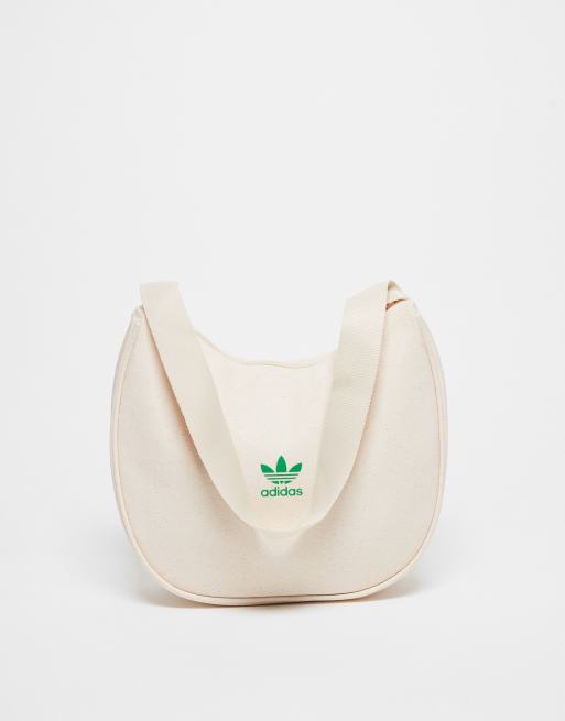 adidas Originals Borsa da spalla bianco sporco con grafica di fiori ASOS