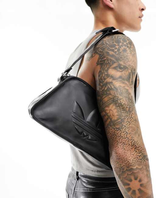 adidas Originals Borsa da spalla nera con logo a trifoglio ASOS