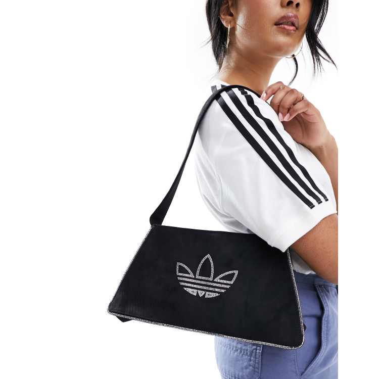 adidas Originals Borsa da spalla nera con strass ASOS