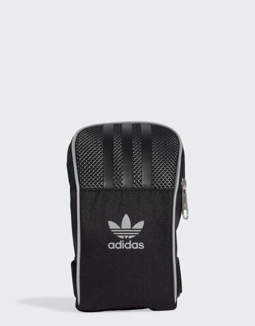 adidas Originals - Borsa piccola nera / argento riflettente