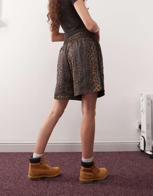 adidas Originals boxing shorts in leopard print