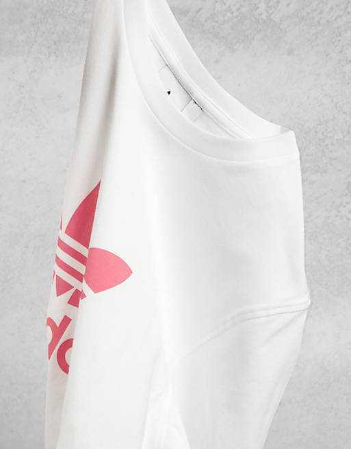 adidas Originals boyfriend fit large logo t-shirt in white