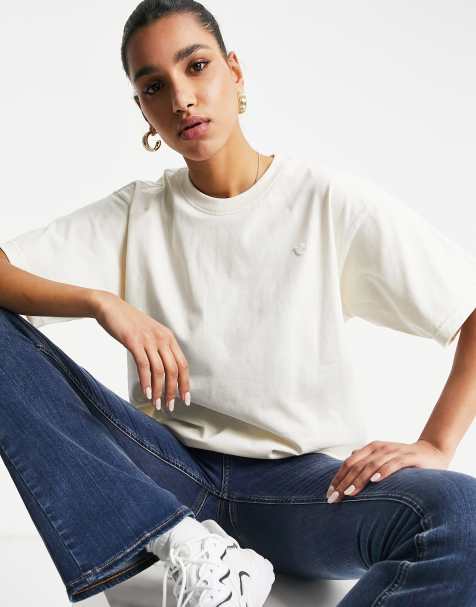 adidas Originals boyfriend fit Premium no dye logo T-shirt