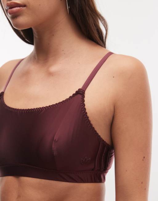 adidas Originals bralette bandeau de satén confort burdeos, 3 de 4