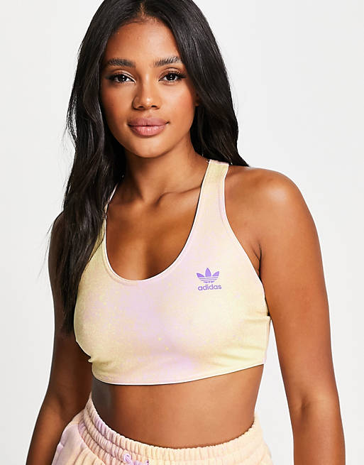 adidas Originals bralette in bliss lilac with splatter print | ASOS