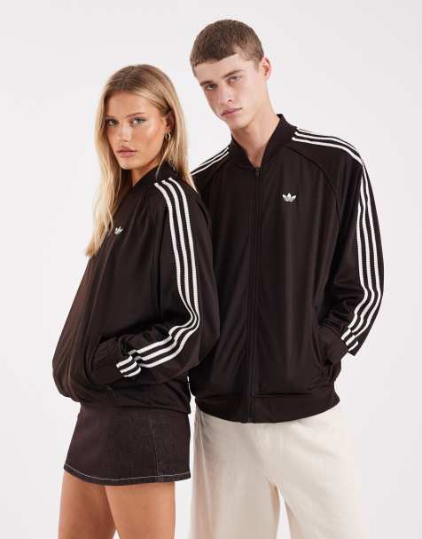 adidas Originals – Brązowa bluza dresowa bez kołnierza - view 1