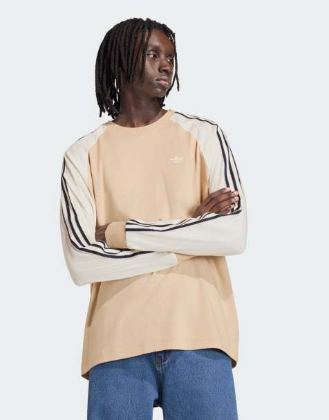 adidas Originals – Britcore – T-shirt z długimi rękawami, w kolorze szarobeżowym, khaki i złamanej bieli - view 1