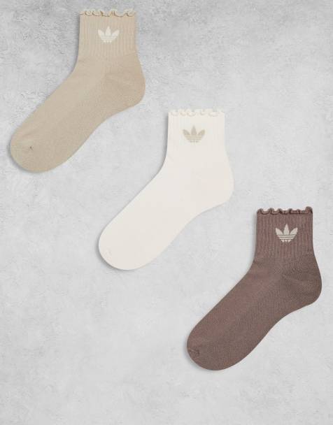 adidas Originals - Brune sokker med flæser i pakke med 3 par - view 1
