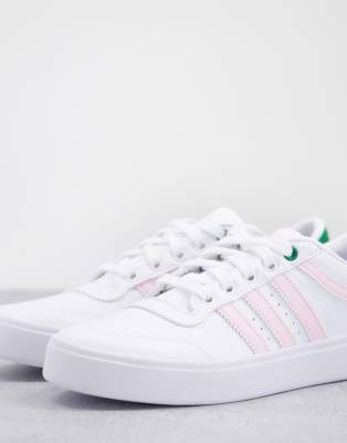 white adidas with pink