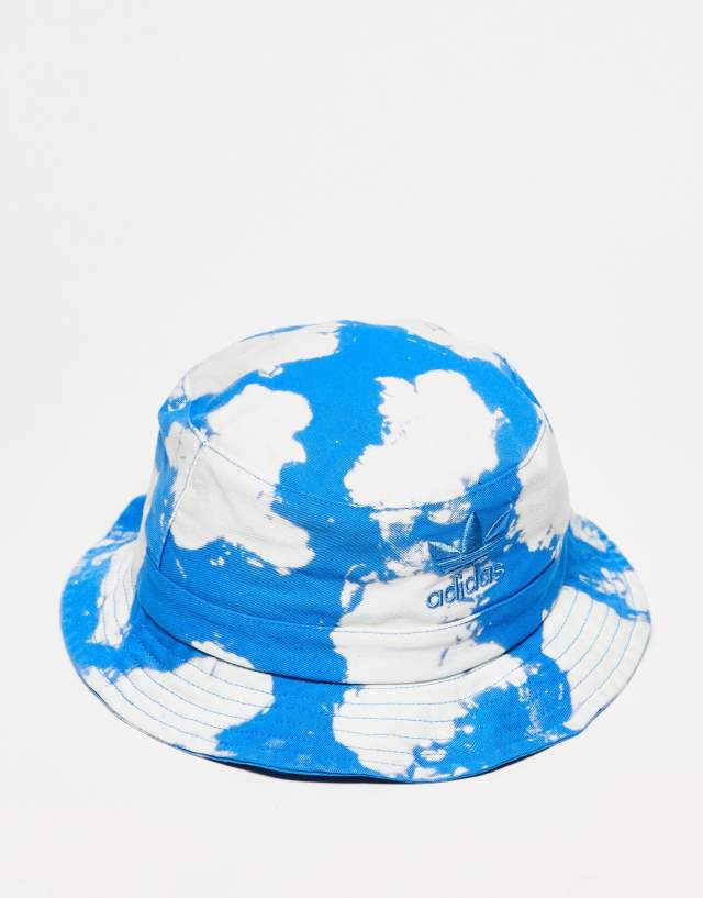 adidas Originals bucket hat in blue and white cloud print