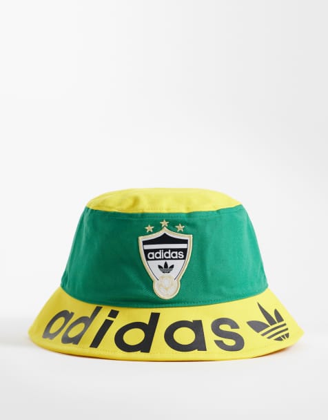 adidas Originals bucket hat in green and yellow - view 1