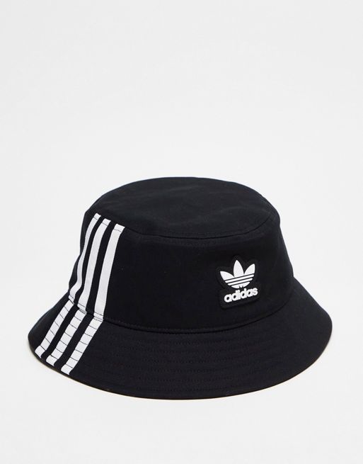 adidas Originals - Bucket hat met 3-Stripes in zwart