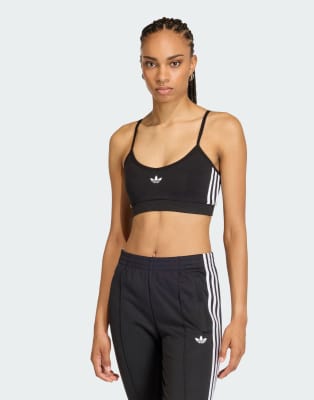 adidas Originals - Bustier in Schwarz/Weiß mit den 3 Streifen