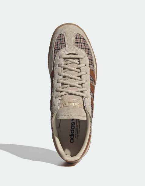adidas Originals buty Handball spezial w brązową kratę i beżowe z gumową podeszwą - view 1