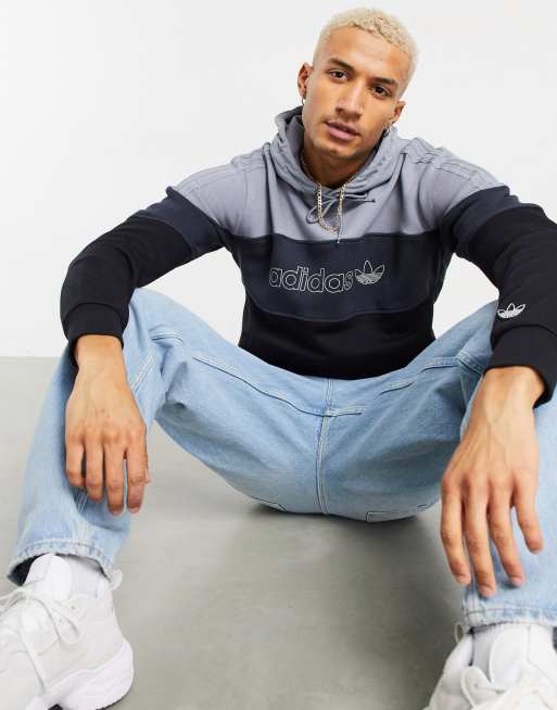 adidas Originals BX 20 color block hoodie in black ASOS