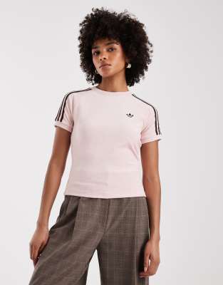 adidas Originals - Cali - T-Shirt aus Frottee in Sandrosa