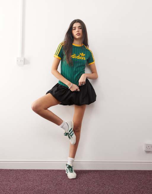 売れ筋商品|||アディダスオリジナルス Tシャツ レディース トップス GRAPHIC CALI - Print T-shirt - collegiate green/off white adidas Originals Cali t-shirt in collegiate green | ASOS