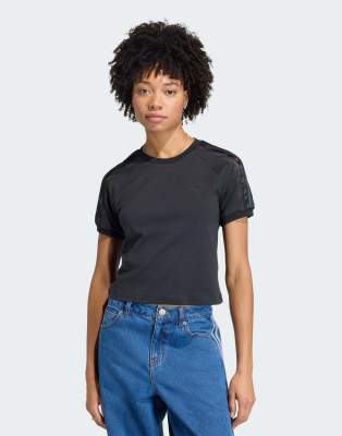 adidas Originals - Cali - T-Shirt in Schwarz mit Spitze