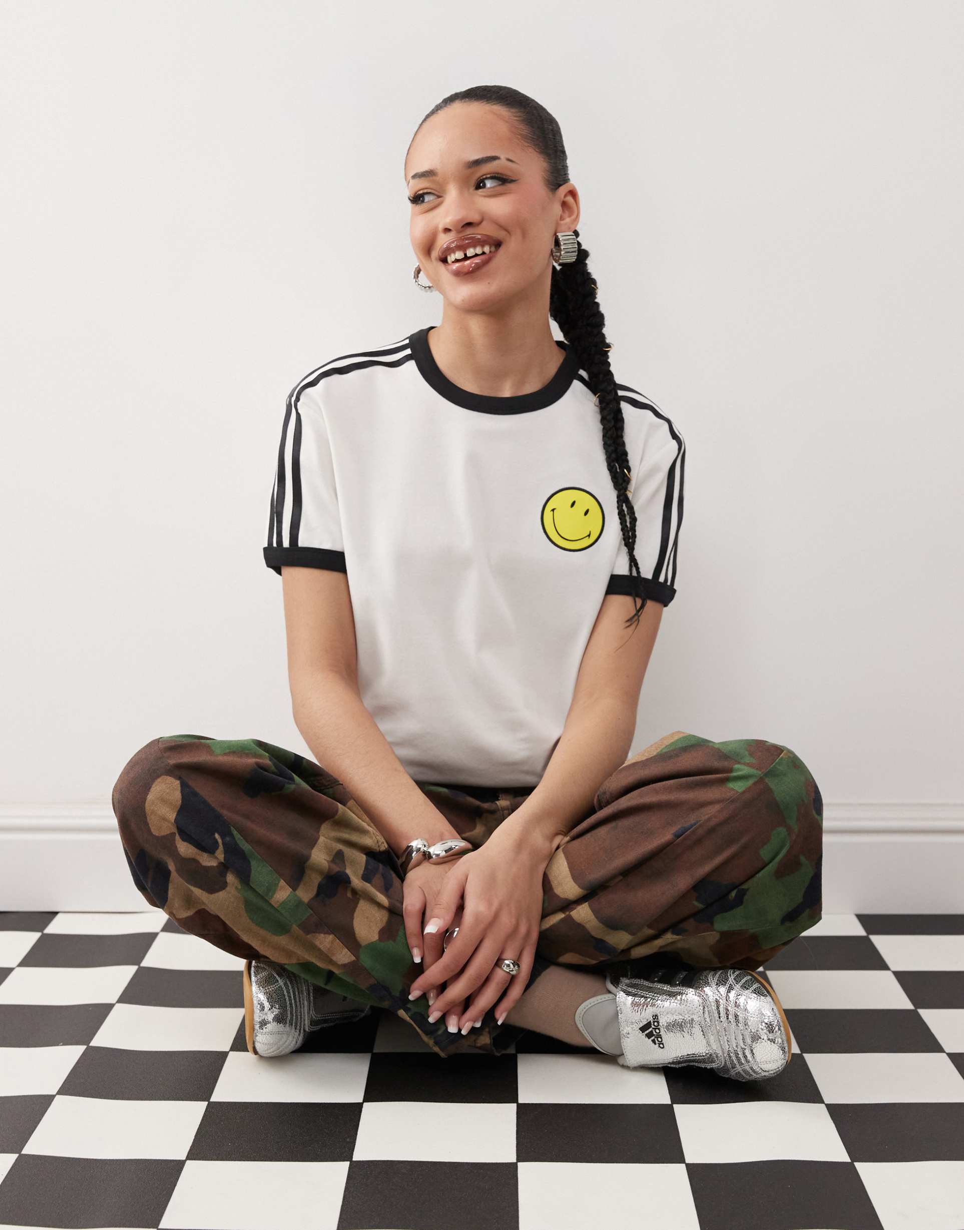 adidas originals cali t-shirt in white