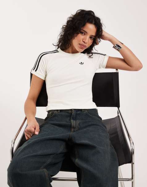 adidas Originals – Cali – T-shirt w kolorze złamanej bieli - view 1