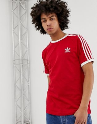adidas Originals - California - T-shirt rossa con 3 strisce DV1565 | ASOS