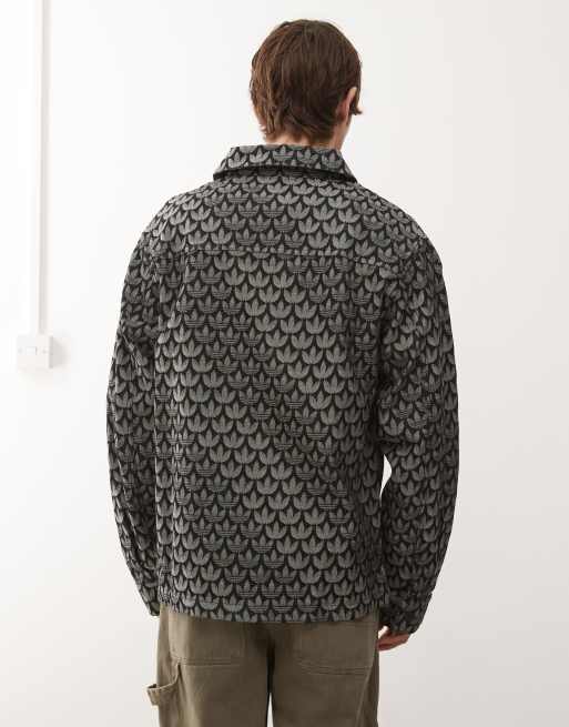 adidas Originals - Camicia di jeans nera con monogrammi, 3 di 5